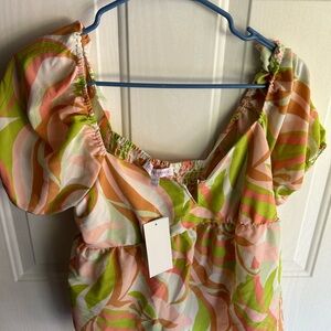 Colorful Swirl Patterned Blouse